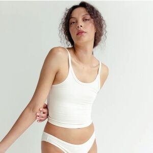 Arq Cropped Tank Top in cotton white size small